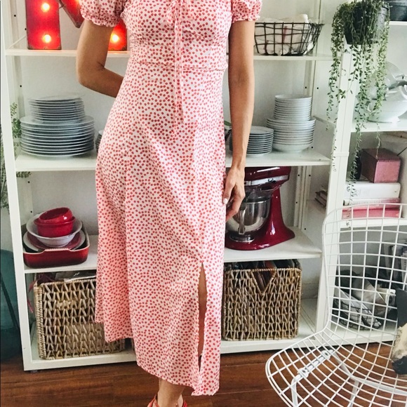 Milkmaid puff sleeve midi dress, size 6. Worn twice - Picture 2 of 8